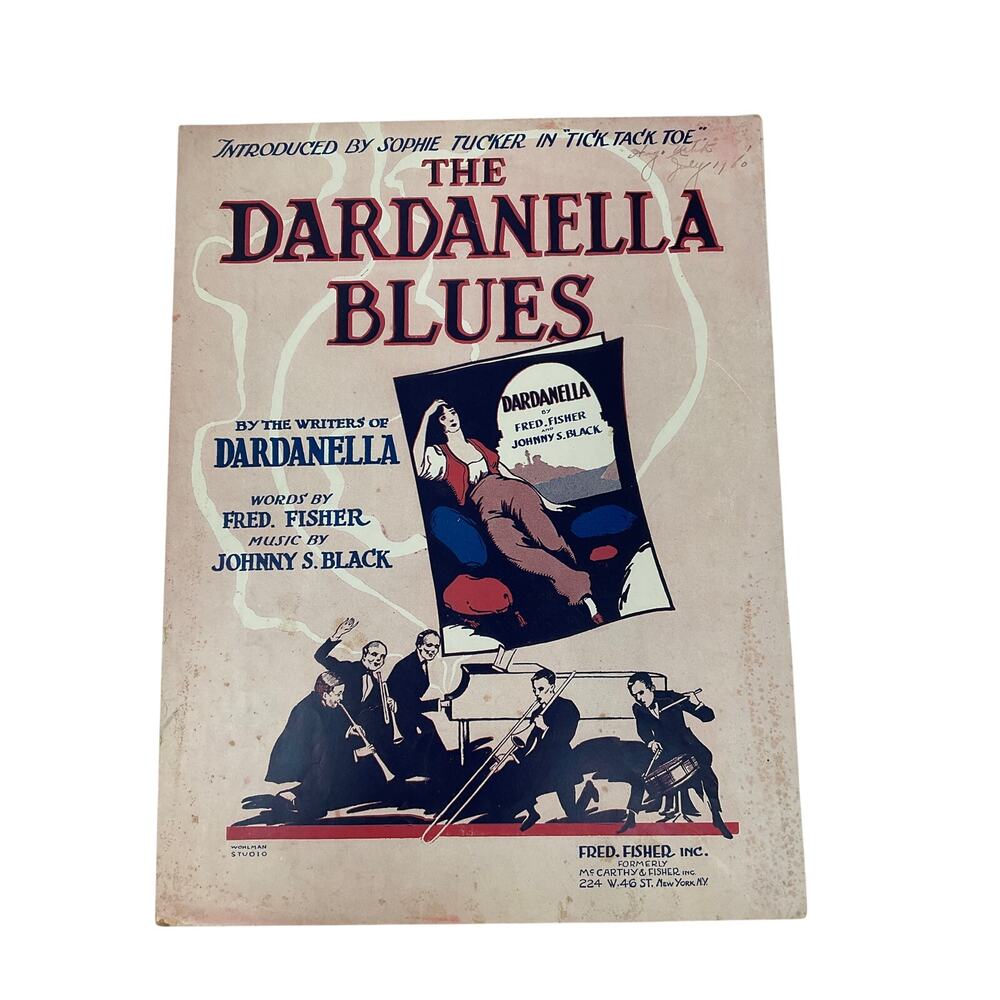 The Dardanella Blues Sheet Music Fisher Black Sophie Tucker Tick‎ Tack Toe